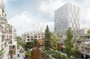Sfeerimpressie woningbouwontwikkeling Entrada. Beeld KCAP