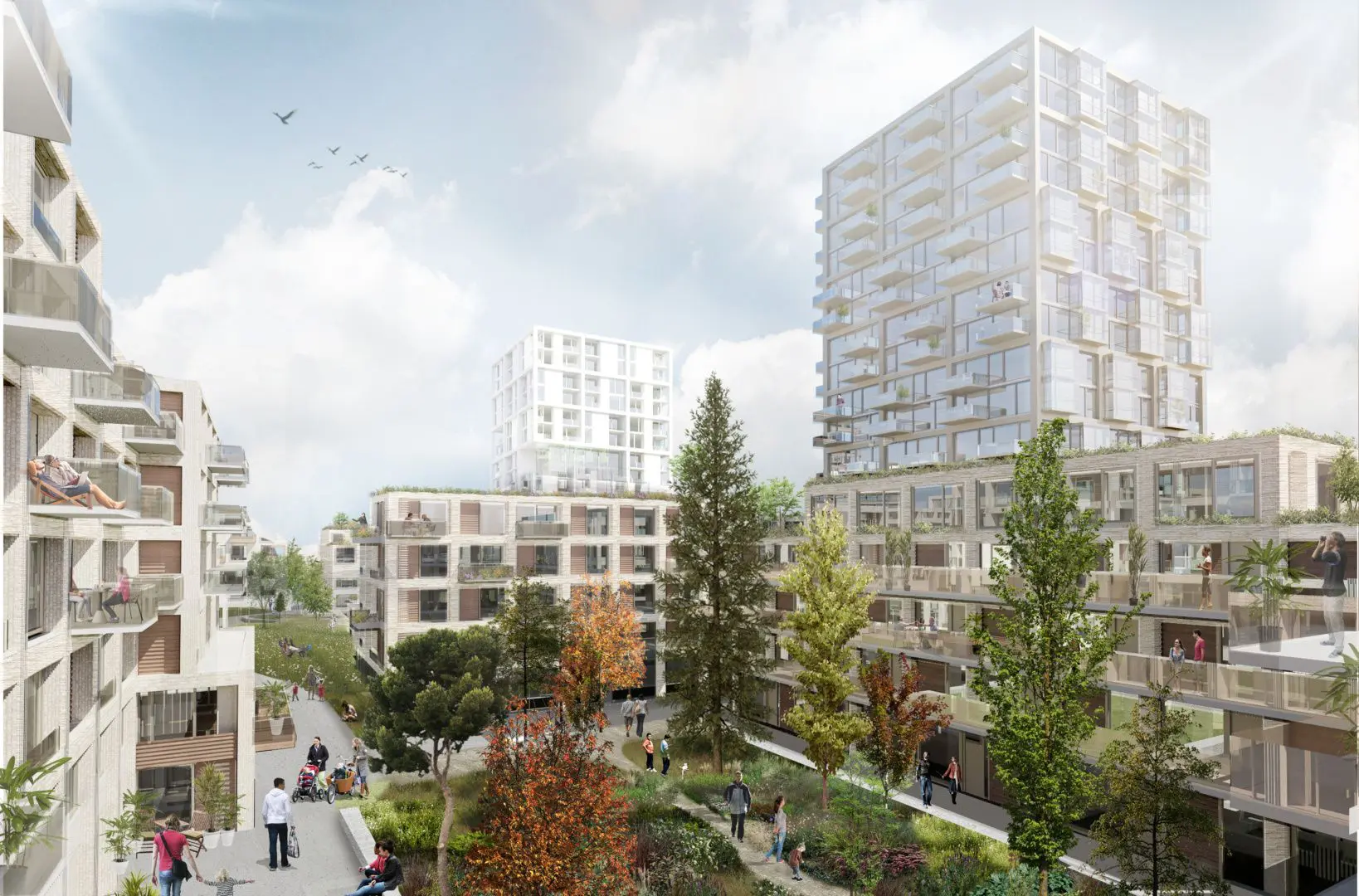 Sfeerimpressie woningbouwontwikkeling Entrada. Beeld KCAP