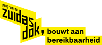 Logo-/tekst: Programma Zuidasdok, bouwt aan bereikbaarheid